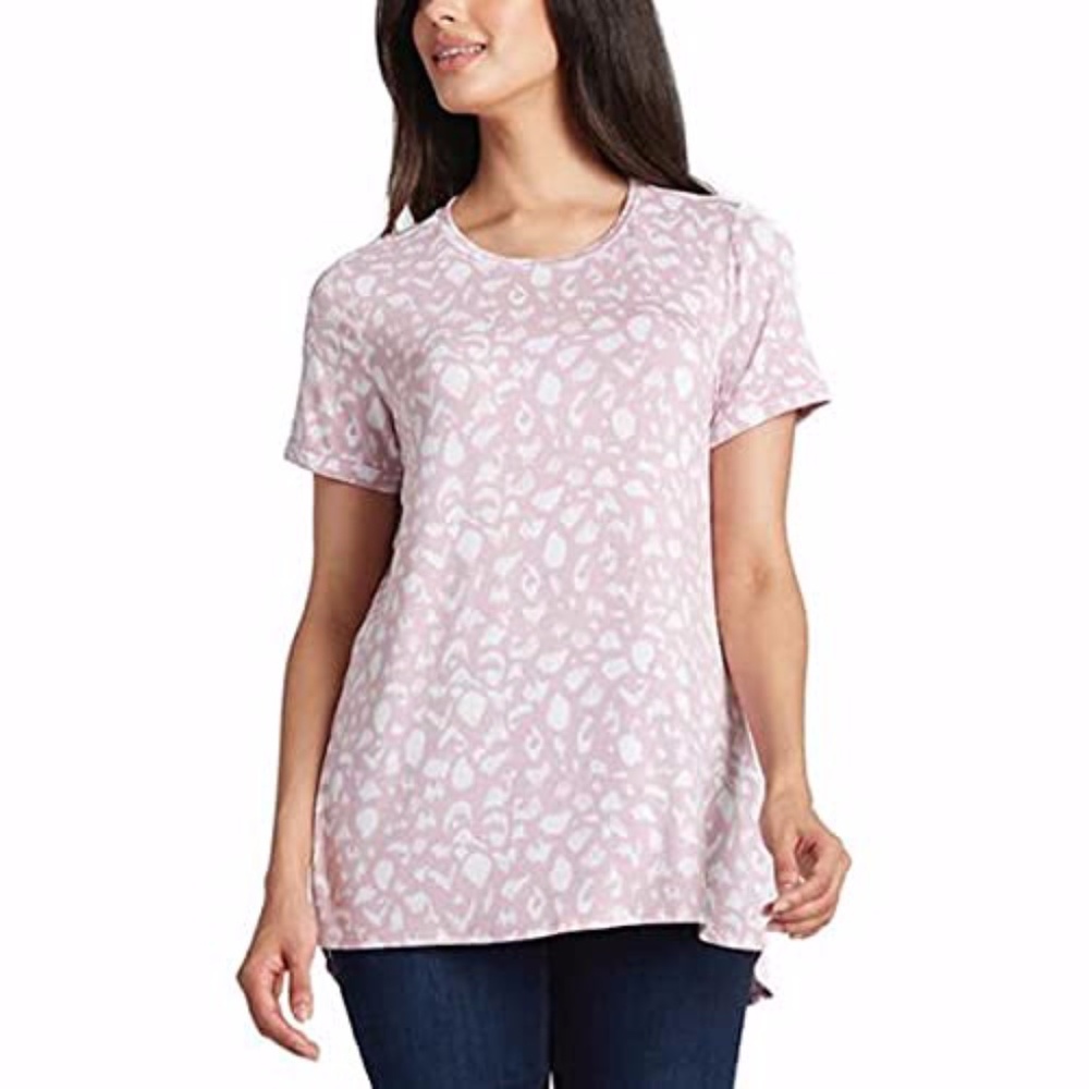ELLEN TRACY TEE BLUSH LEOPARD - *NEW W/TAGS